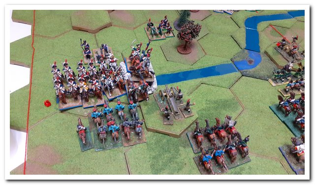 Premier combat à gauche (autrichienne). L'artillerie sera éliminée d'un coup... Ce n'est que le début...